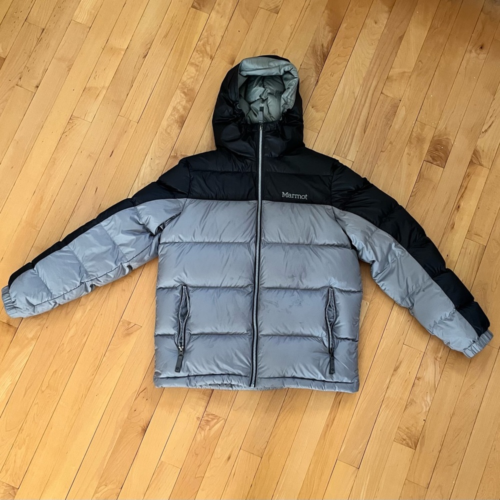 Marmot Gray and Black Puffer Jacket